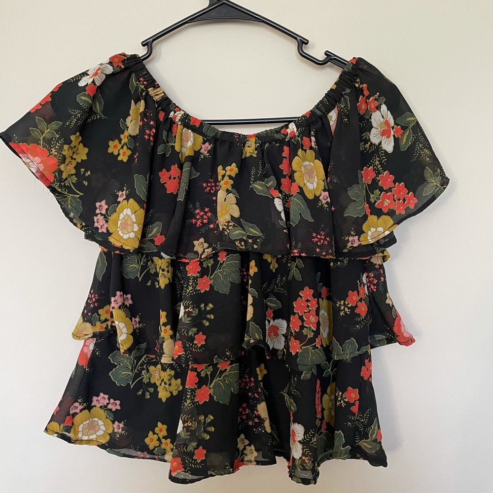 Black off shoulder top